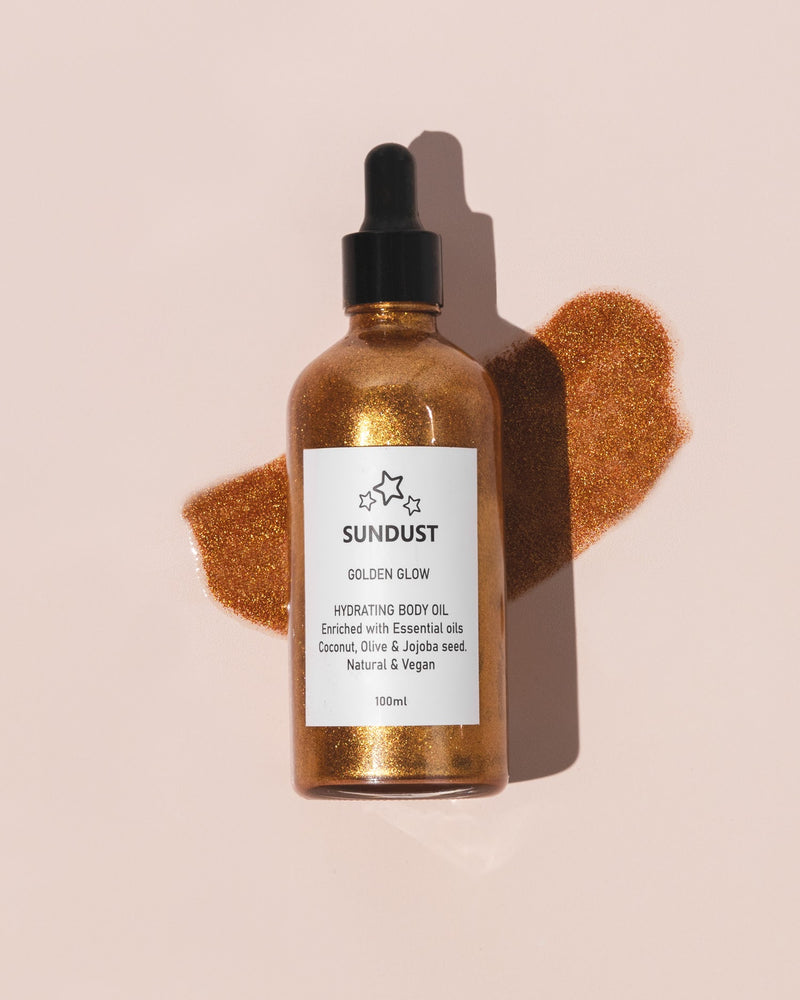 body oil with shimmer